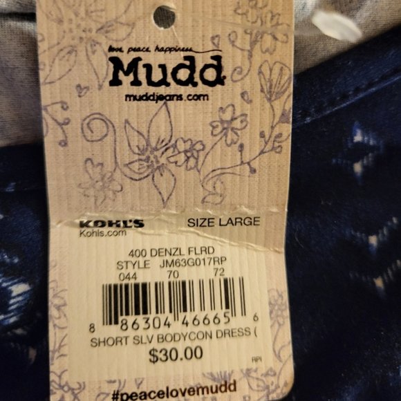 MUDD Navy & White Bodycon Dress or Tunic NWT L - Picture 11 of 13